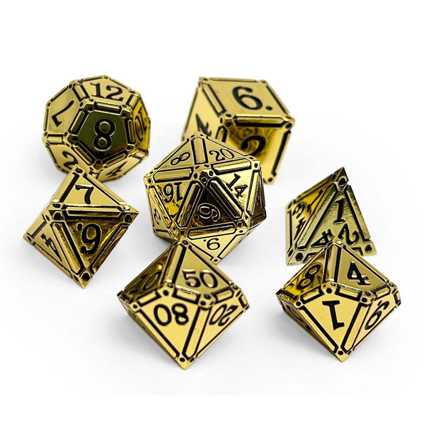 Ironworks - Ancient Treasures 7 Piece RPG set Alloy Metal Dice