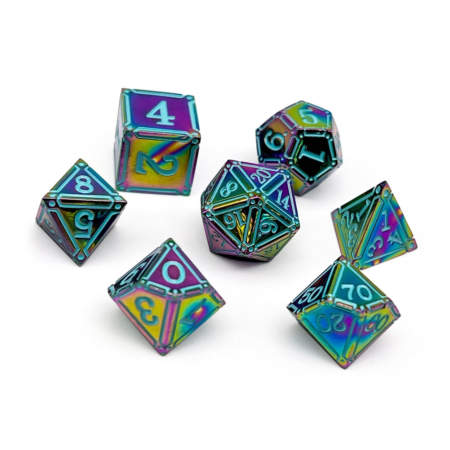 Ironworks - Skyborn 7 Piece RPG set Alloy Metal Dice
