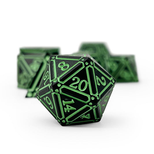 Ironworks - Witches Heart 7 Piece RPG set Alloy Metal Dice