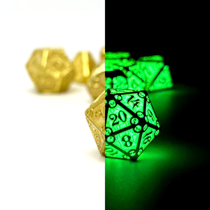 Dungeon Delve - Enchanted Parchment 7 Piece RPG set Alloy Metal Dice