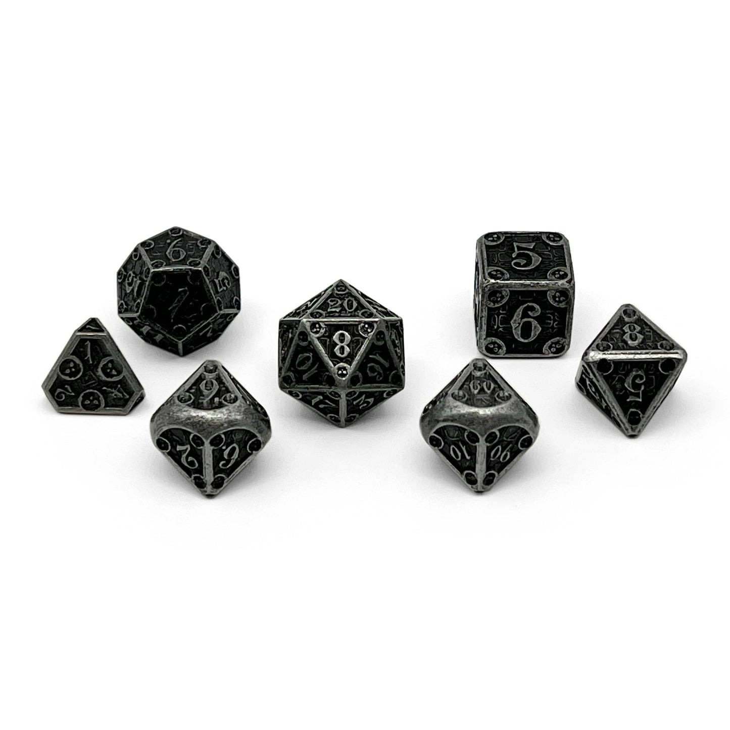 Dungeon Delve - Shadow Knight 7 Piece RPG set Alloy Metal Dice