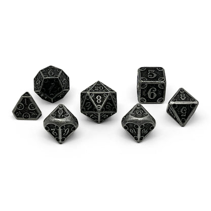 Dungeon Delve - Shadow Knight 7 Piece RPG set Alloy Metal Dice