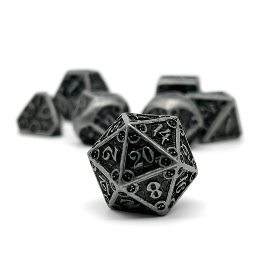 Dungeon Delve - Shadow Knight 7 Piece RPG set Alloy Metal Dice