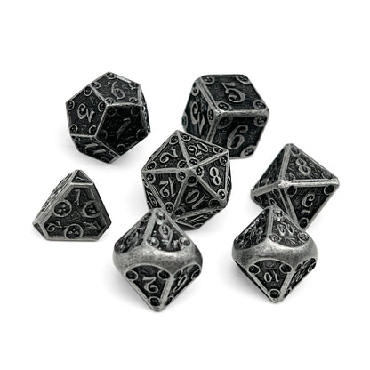 Dungeon Delve - Shadow Knight 7 Piece RPG set Alloy Metal Dice
