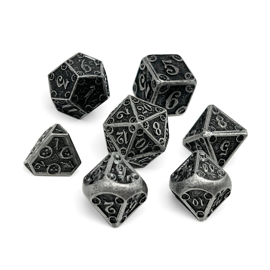 Dungeon Delve - Shadow Knight 7 Piece RPG set Alloy Metal Dice