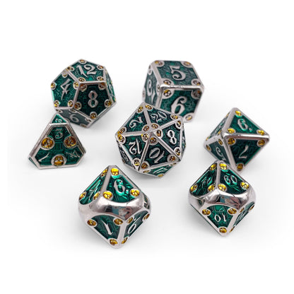 Dungeon Delve - Trickster 7 Piece RPG set Alloy Metal Dice