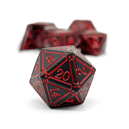 Ironworks - Efreet Flames 7 Piece RPG set Alloy Metal Dice