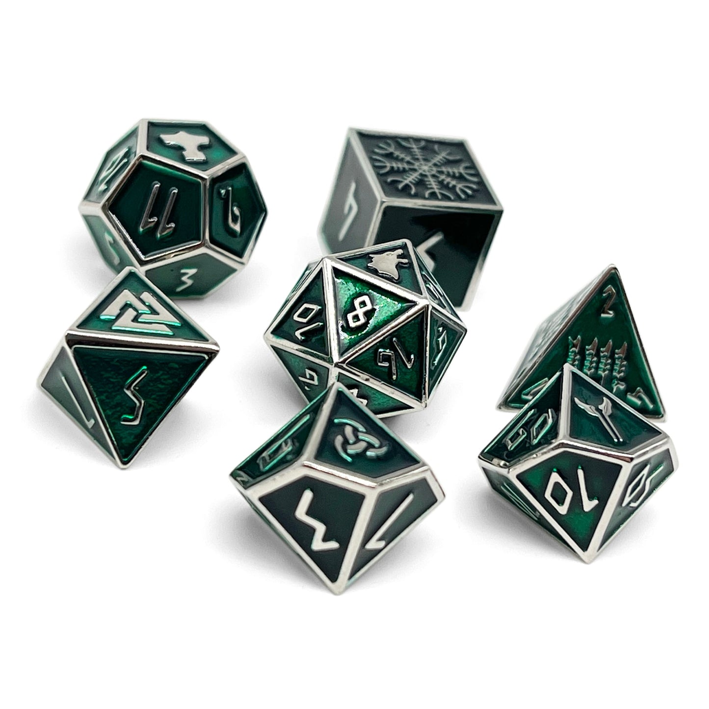 Loki TM- Norse Themed Metal Dice Set
