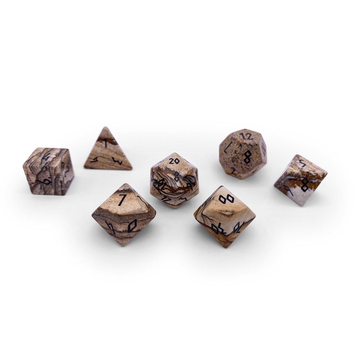 Picture Jasper - 7 Piece RPG Set Gemstone Dice