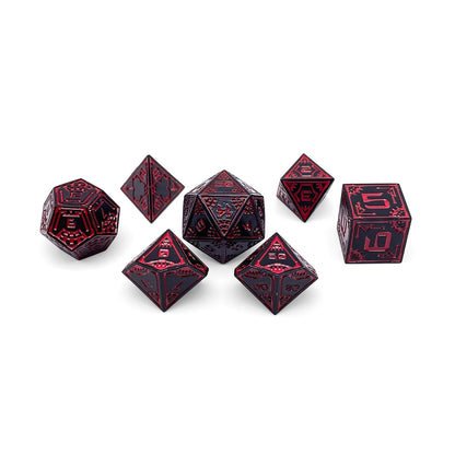 Red Giant - Space Dice 7 Piece RPG Set Alloy Metal Dice