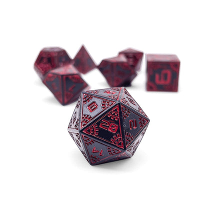 Red Giant - Space Dice 7 Piece RPG Set Alloy Metal Dice