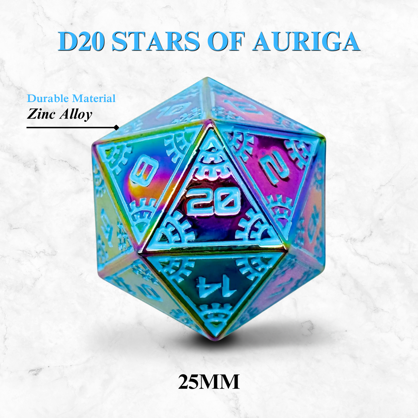 Space Dice Meteor Runestones™ - 25mm D20 - Stars of Auriga