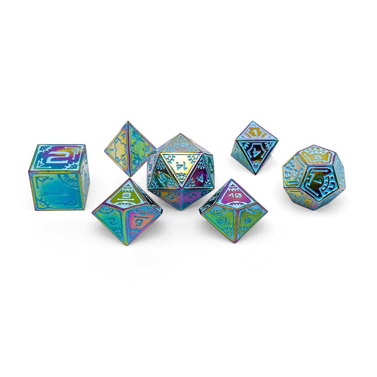 Stars of Auriga - Space Dice 7 Piece RPG Set Alloy Metal Dice
